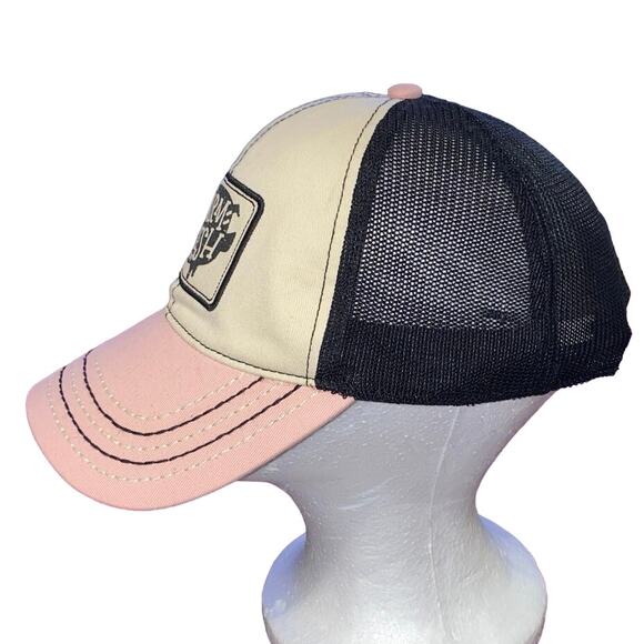 John Deere Farm Fresh Pig Black Pink Hat Mesh Trucker RARE USED Embroidered HTF - Picture 2 of 10